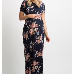 Pink blush floral maxi dress